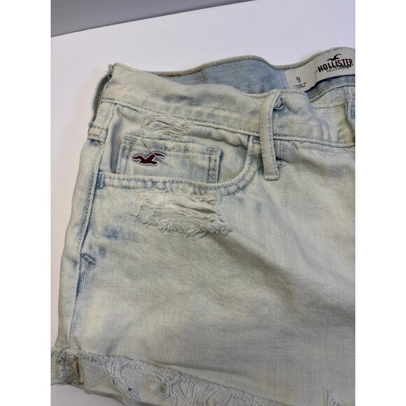 Hollister White Wash Denim Jean shorts (size 9) high rise distressed - Picture 3 of 7